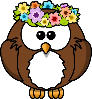 Owl Flower wallpaper Animal Stickdatei