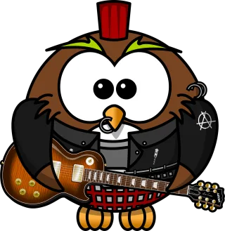 Owl Anarchy Animal Stickdatei