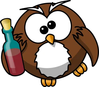 Owl Nature Drunk Stickdatei – Essen & Trinken