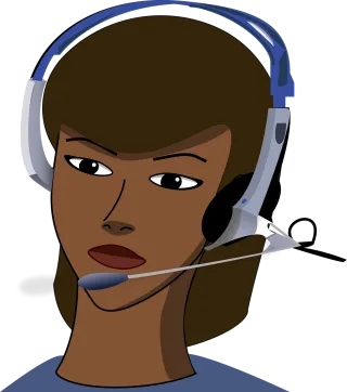 Call-center Girl Headset Stickdatei
