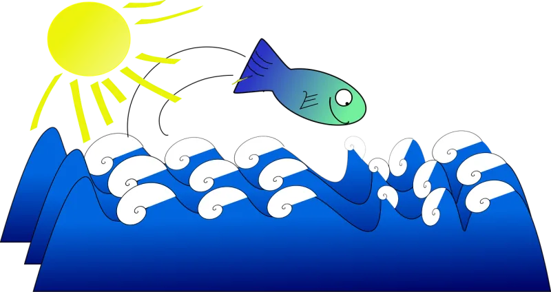 Fish Ocean Sun Stickdatei – Natur