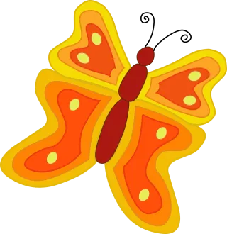 Butterfly Orange Yellow Stickdatei