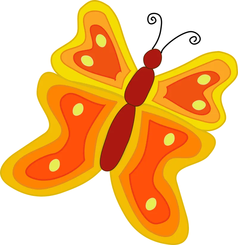 Butterfly Orange Yellow Stickdatei – Tiere