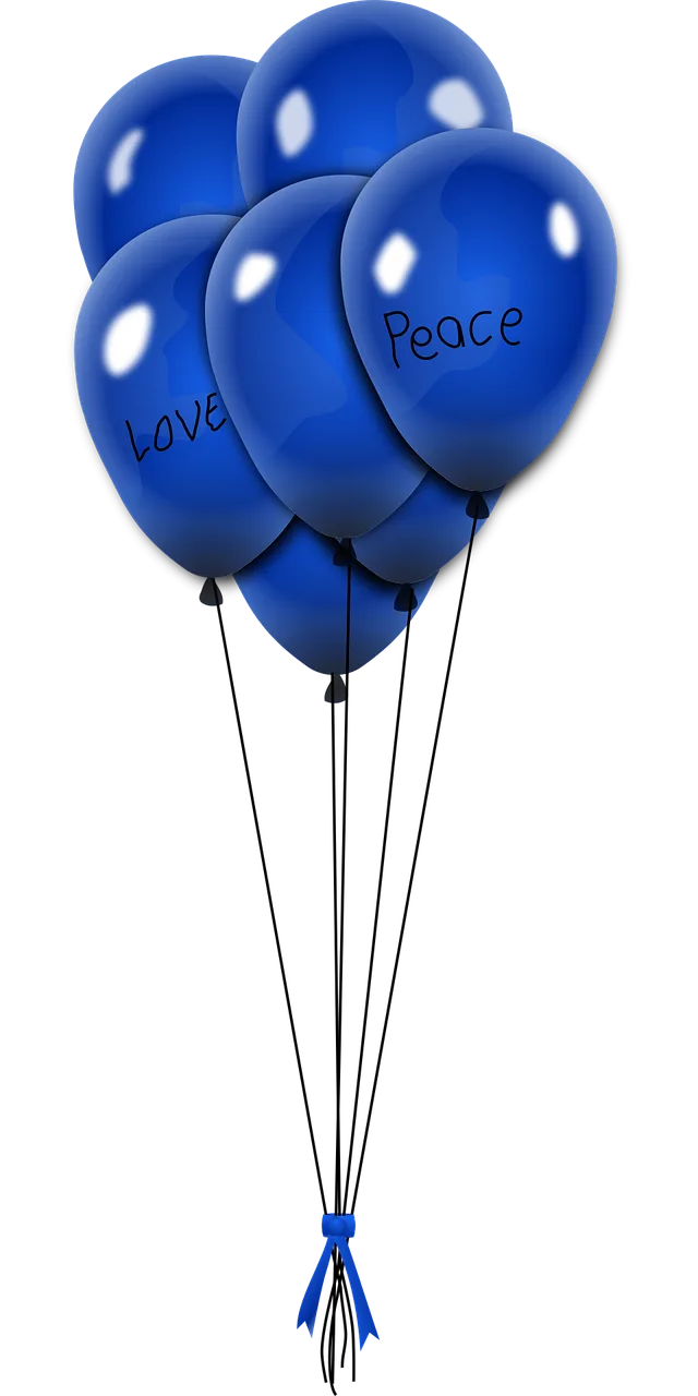 Balloons Blue Flying Stickdatei – Kinder