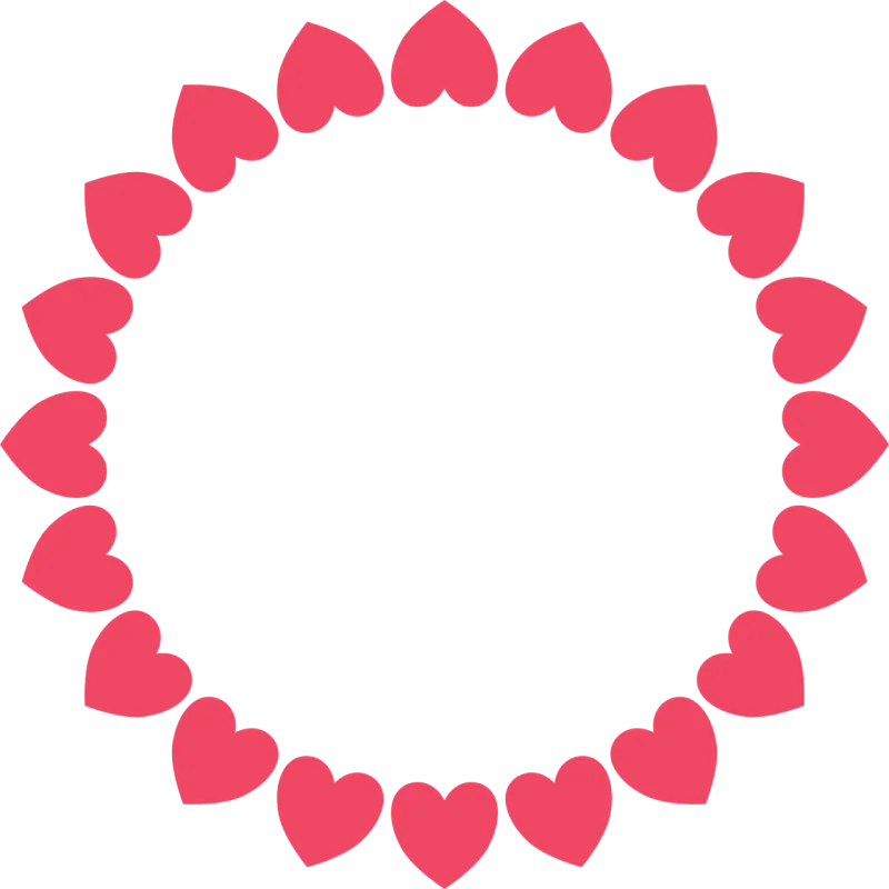 Frame Courageous Red Stickdatei – Herzen & Liebe