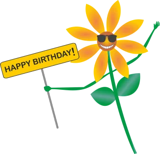Happy birthday Flower background Date of birth Stickdatei