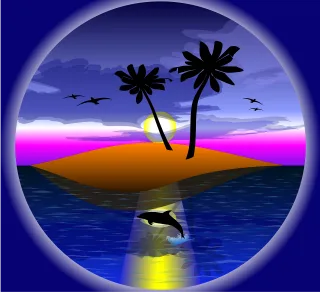 Island Idyll Lonely Stickdatei