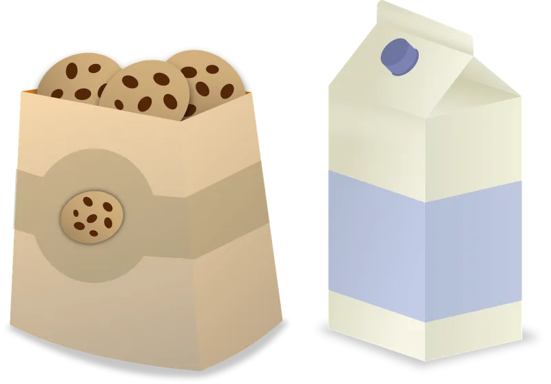 Milk Cookies Drink Stickdatei – Essen & Trinken