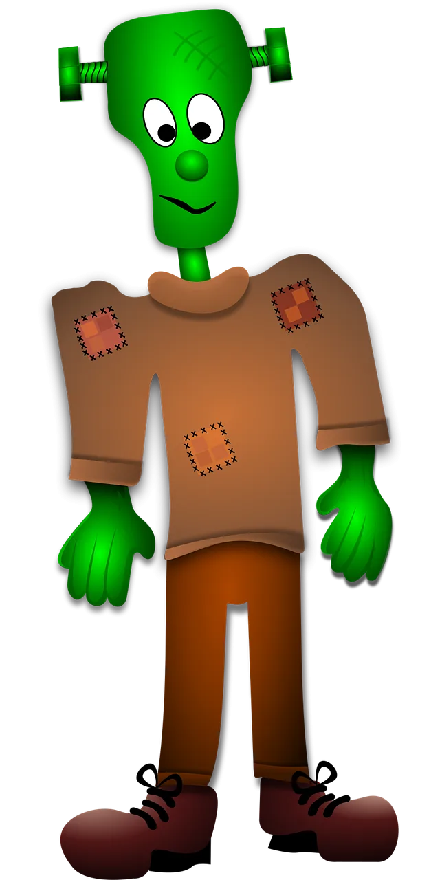 Frankenstein Green Halloween Stickdatei – Kinder