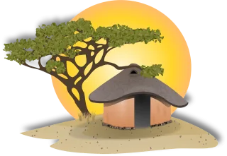 Hut Cottage Africa Stickdatei