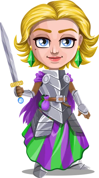 Knight Warrior Girl Stickdatei