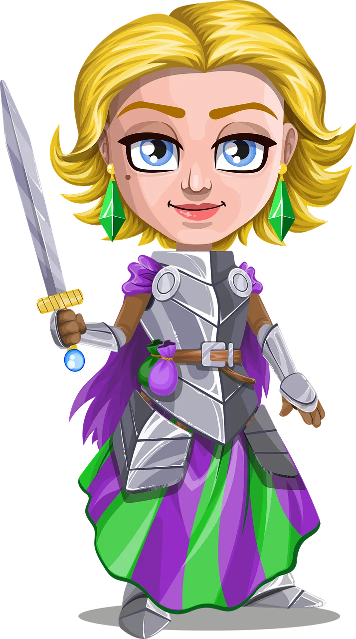 Knight Warrior Girl Stickdatei – Kinder
