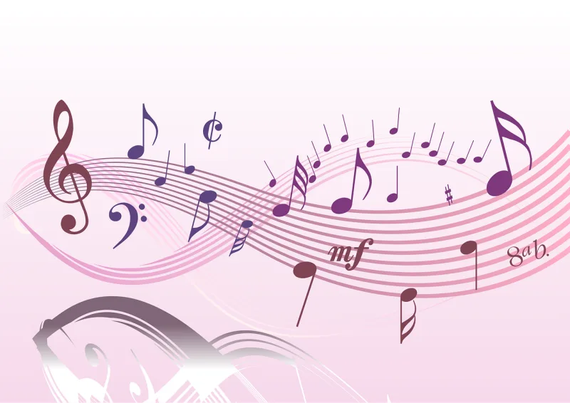 Music Notes Clef Stickdatei – Musik