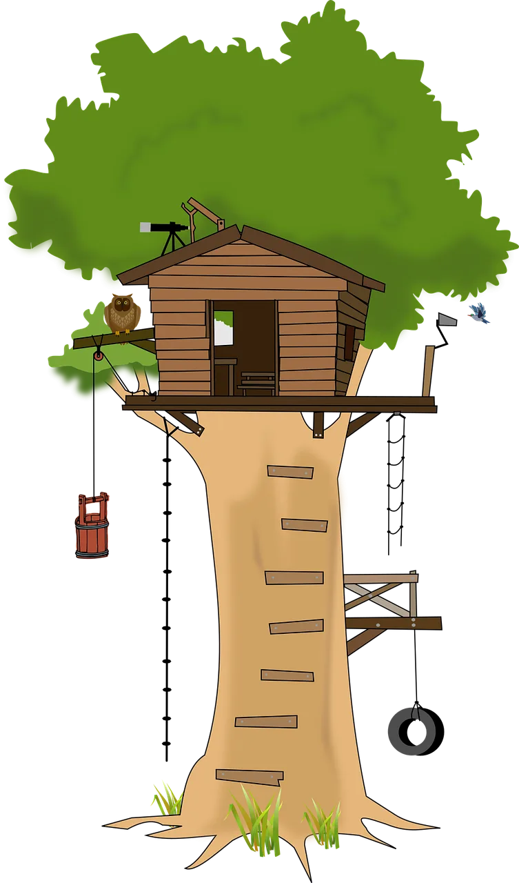 Tree Treehouse Nature Stickdatei – Tiere