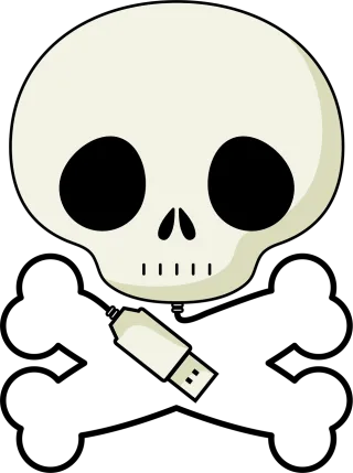 Death's head Skull Crossbones Stickdatei – Kinder