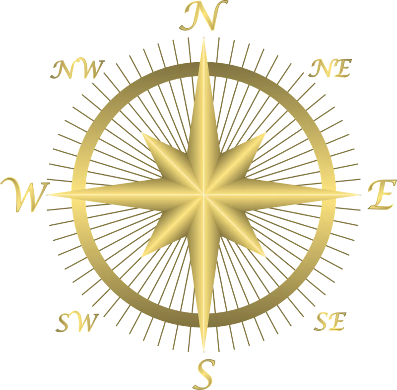 Compass Directions East Stickdatei – Blumen