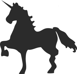 Unicorn Mythical creatures Black Stickdatei
