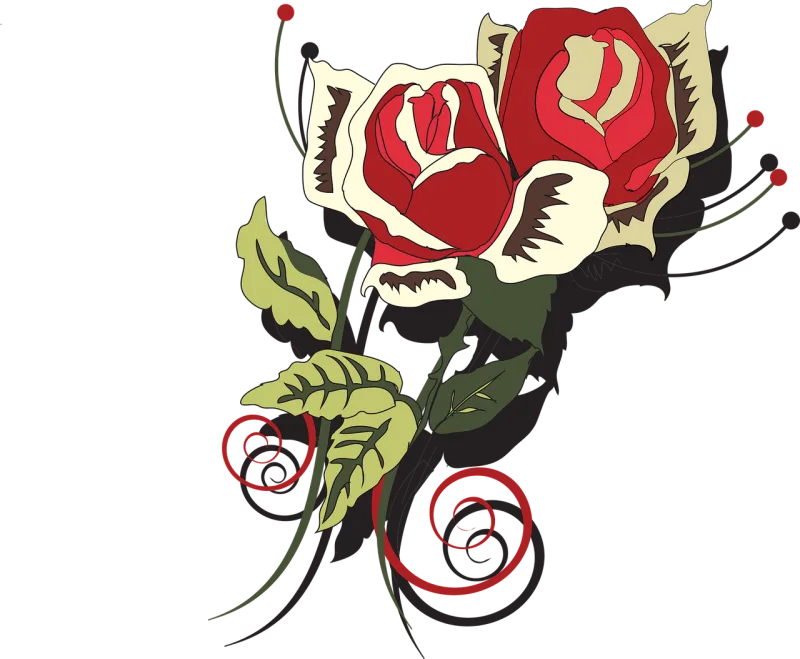 Roses Decoration Flower Stickdatei – Blumen