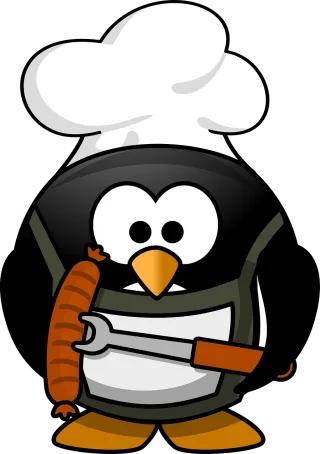 Penguin Barbecue Animal Stickdatei