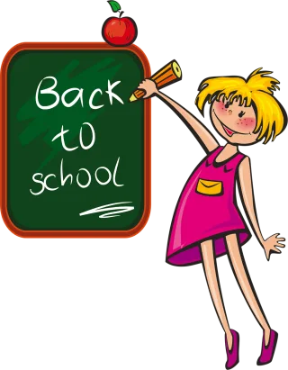 Girl School Classroom Stickdatei
