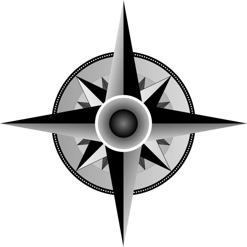 Cartography Compass Map Stickdatei – Blumen