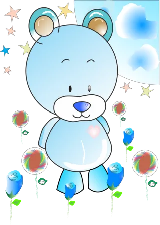 Bear Blue Toy Stickdatei