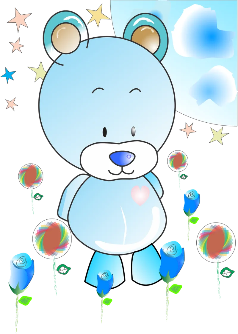 Bear Blue Toy Stickdatei – Tiere
