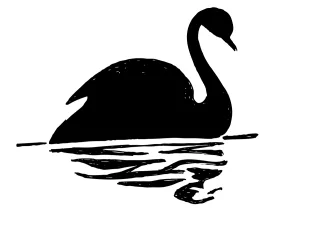 Swan Bird Black Stickdatei