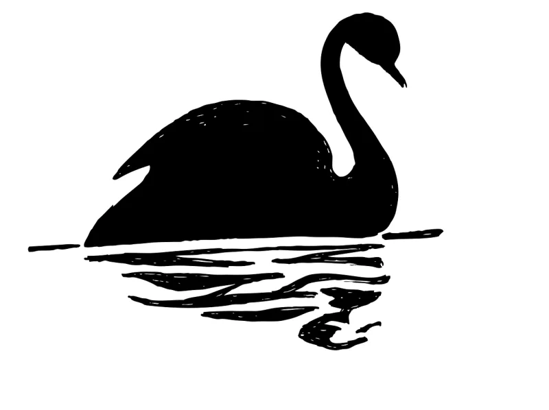 Swan Bird Black Stickdatei – Sport