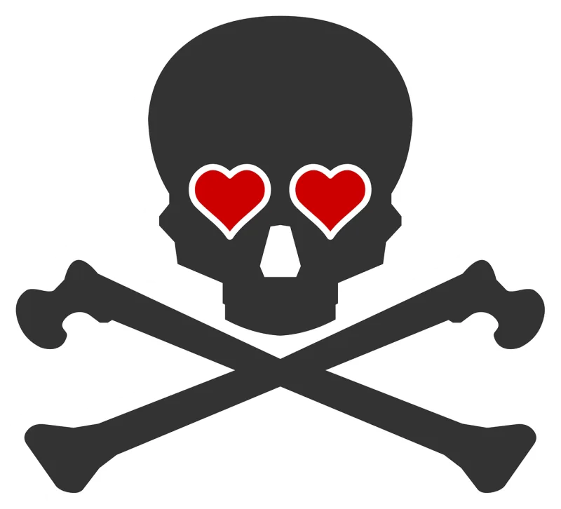 Bones Heart Skull Stickdatei – Herzen & Liebe