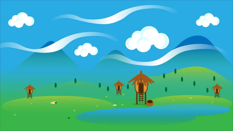 Landscape Nature Mountain Stickdatei – Natur