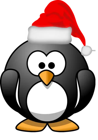 Penguin Xmas Santa claus Stickdatei