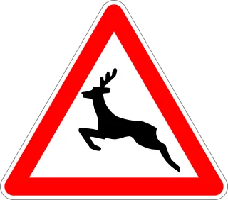 Traffic sign Sign Wild animals crossing Stickdatei
