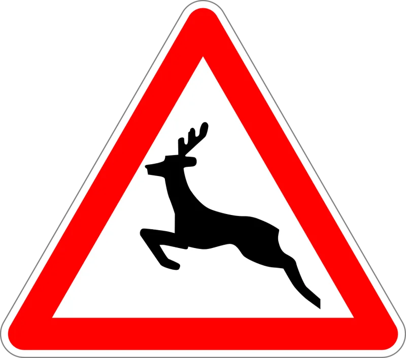 Traffic sign Sign Wild animals crossing Stickdatei – Tiere