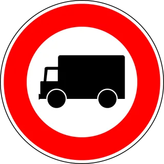 Prohibition of motor vehicles Prohibition of lorries Traffic sign Stickdatei