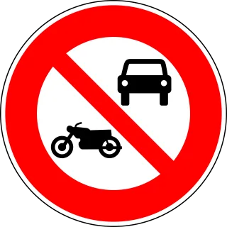 No motor vehicles No motorcycles Traffic sign Stickdatei