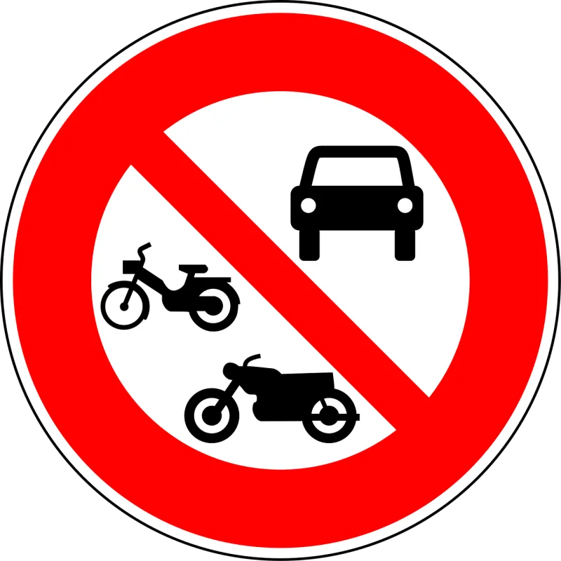 No motor vehicles No motorcycles No mopeds Stickdatei – Fahrzeuge