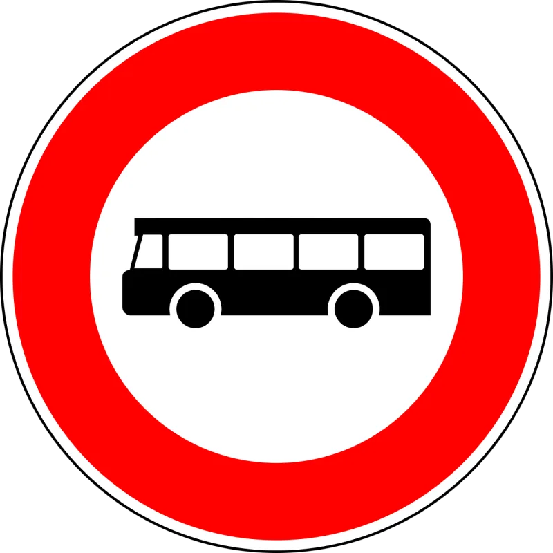 No busses Traffic sign Sign Stickdatei – Fahrzeuge