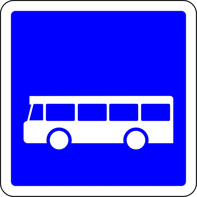 Bus lane Bus Sign Stickdatei – Fahrzeuge