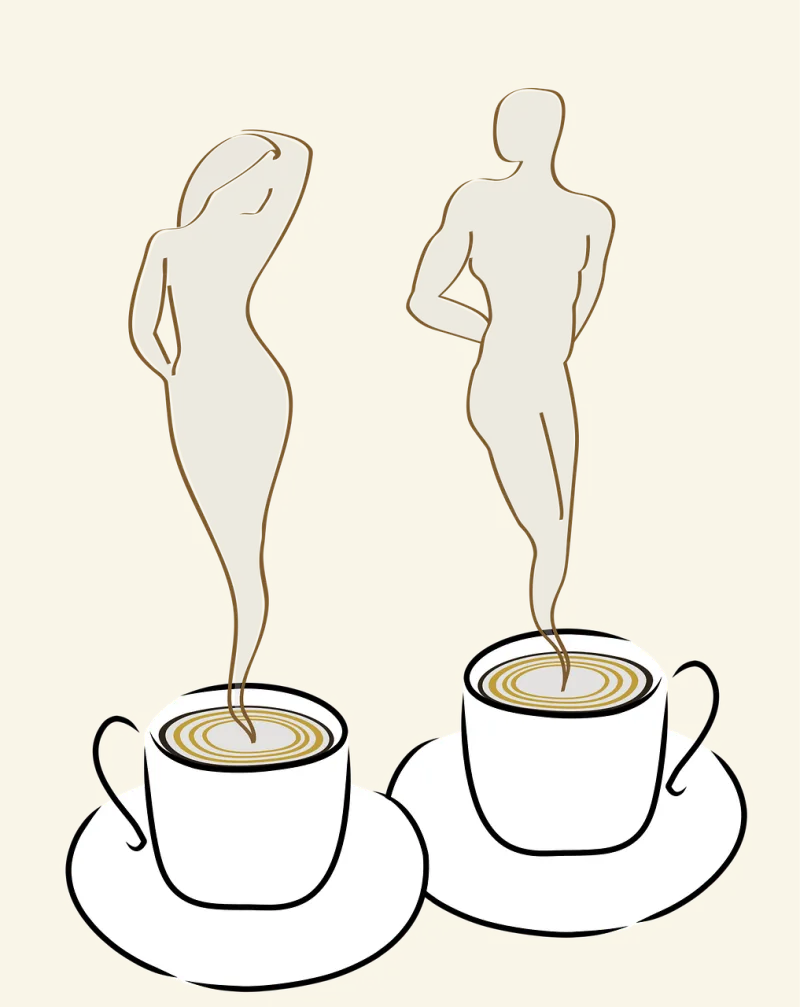 Coffee Cups Cream Stickdatei – Herzen & Liebe