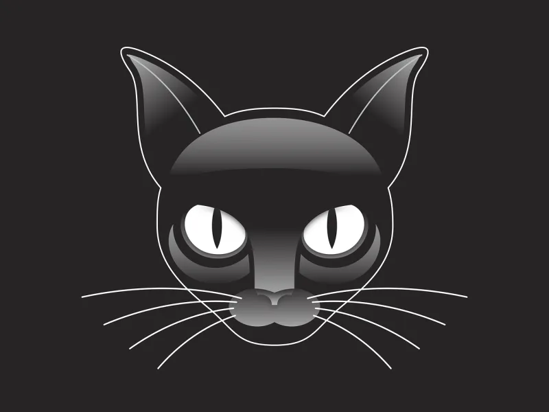 Cat Black cat Kat Stickdatei – Tiere