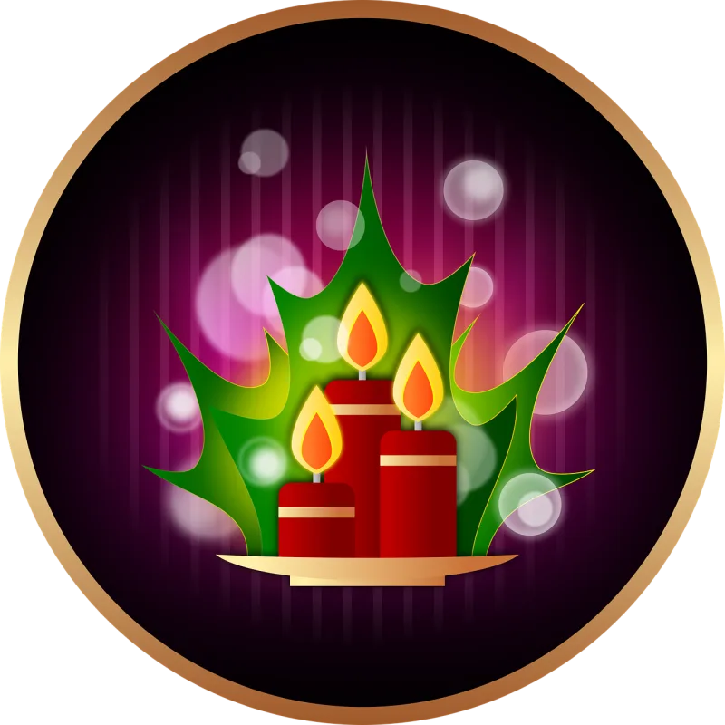 Candles Christmas Flame Stickdatei – Weihnachten
