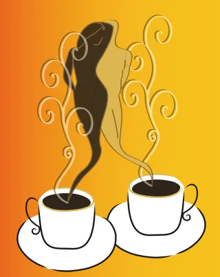 Cups Coffee Amour Stickdatei