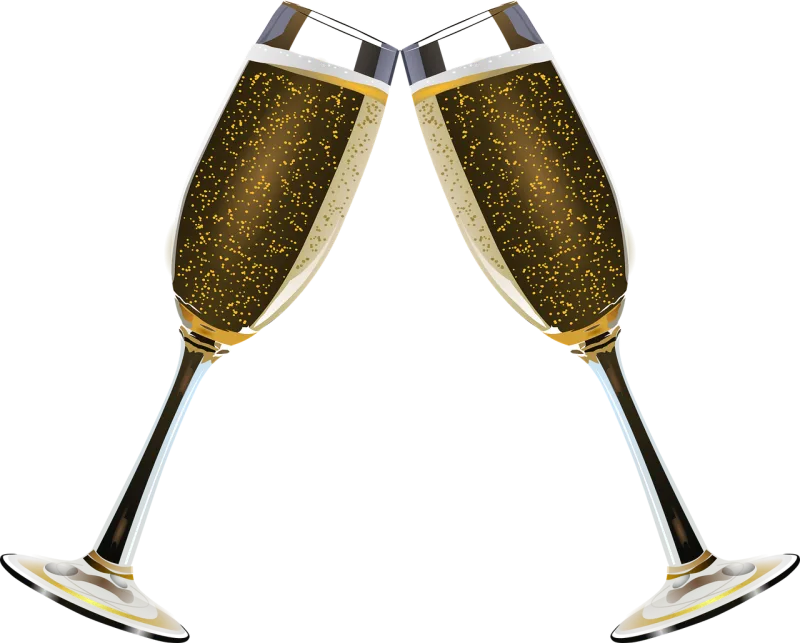 Champagne Clink glasses Celebration Stickdatei – Herzen & Liebe