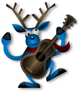 Reindeer Dancing Guitar Stickdatei