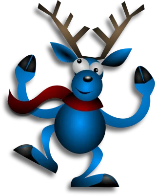 Reindeer Dancing Blue Stickdatei