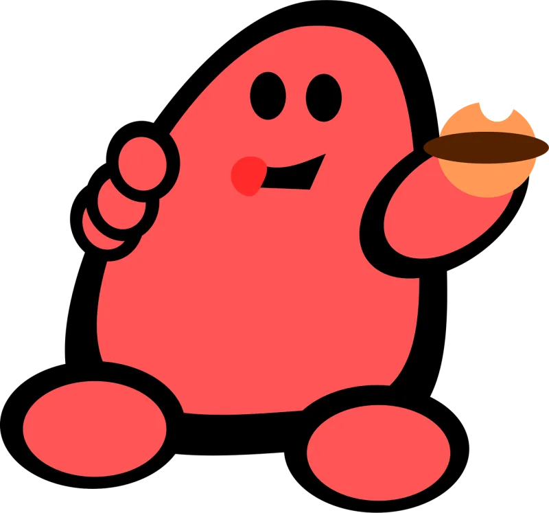 Man Red Cartoon Stickdatei – Essen & Trinken