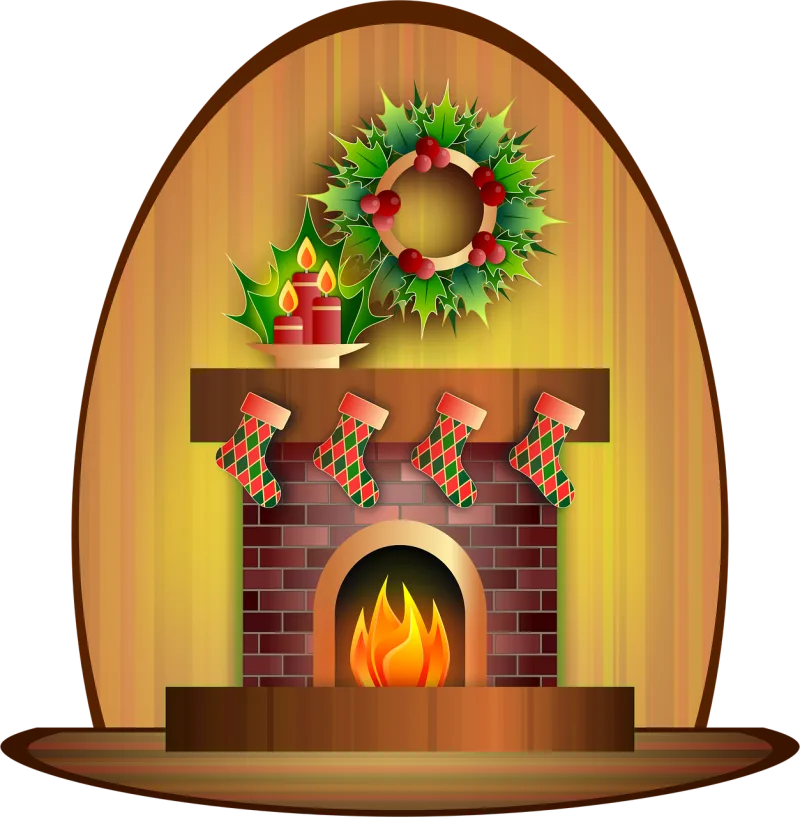 Fireplace Candle Celebration Stickdatei – Weihnachten