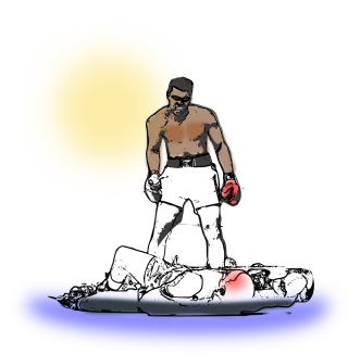 Boxer Man Knockout Stickdatei