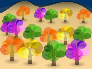 Forest Trees Colorful Stickdatei